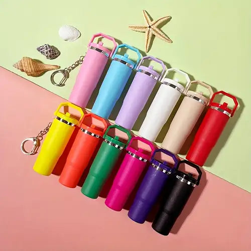 New Mini Stanley Keychain, Colorful Mini Tumbler Keychain, Tumbler Keychain For Handbag New Mini Stanley Keychain, Colorful Mini Tumbler Keychain, Tumbler Keychain For Handbag